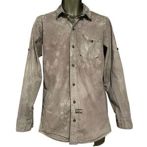 District 91 Dark Purple Gray Button Up Shirt Men’s Large